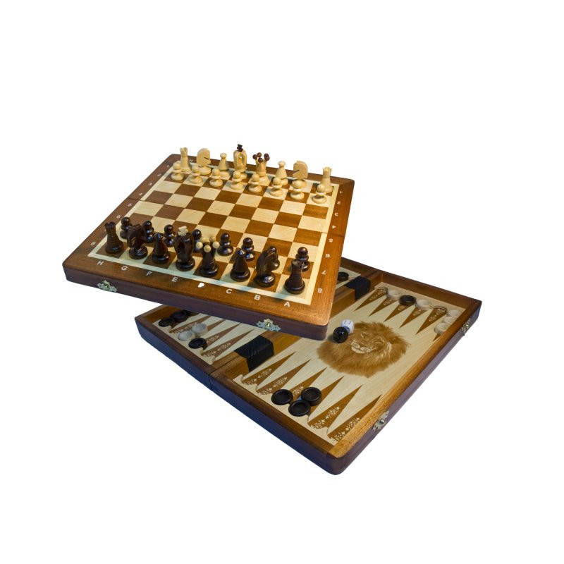 Шахматы + Шашки + Нарды "Кинг 34" Madon (деревянные, Польша)