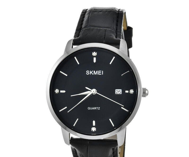 Skmei 1801LSIBK silver/black leather