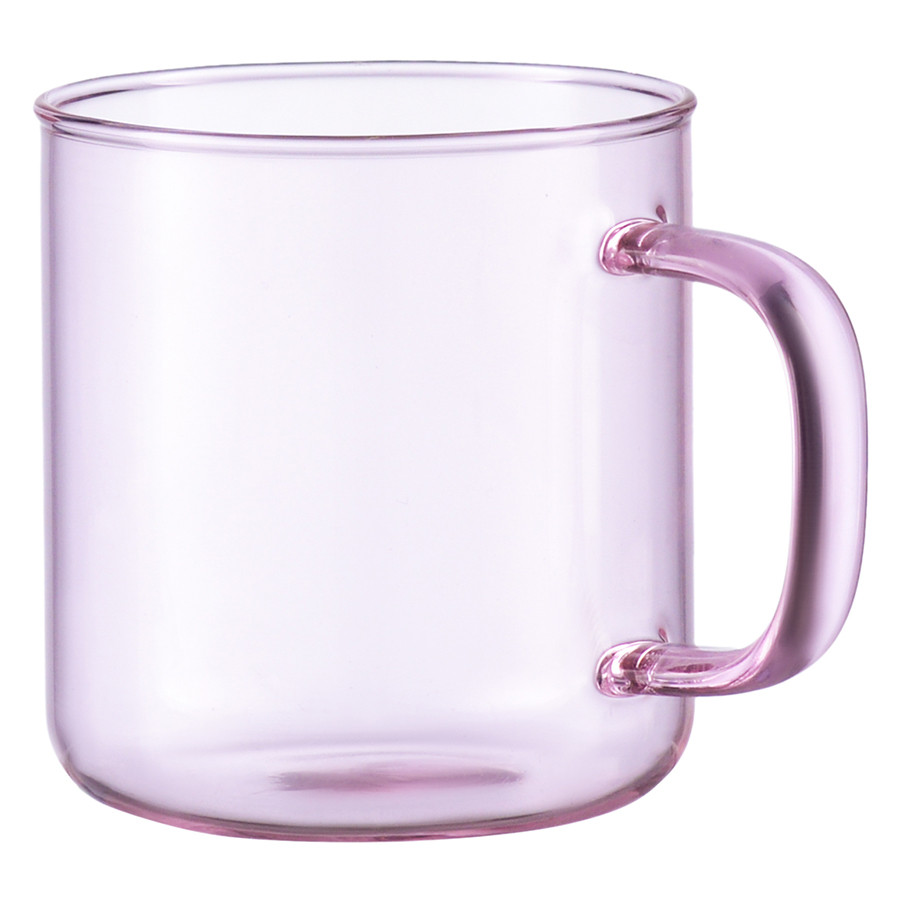 Чашка стеклянная, 350 мл, розовая