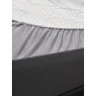 Простыня на резинке из хлопкового трикотажа серого цвета из коллекции essential, 160х200х30 см