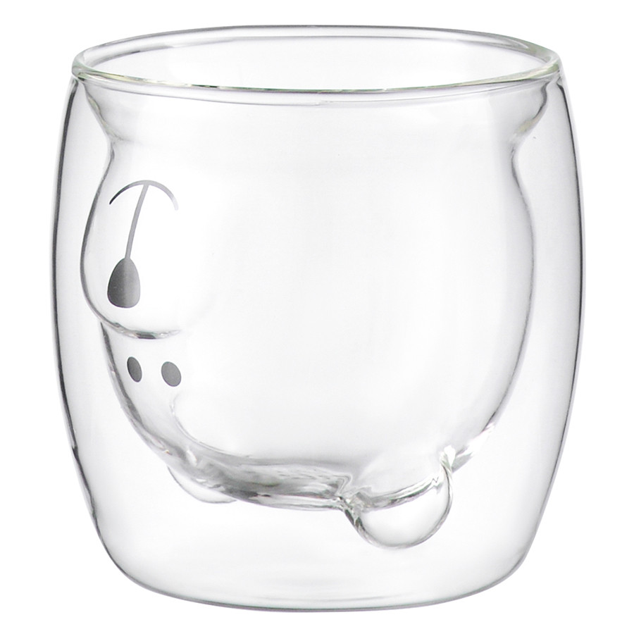 Чашка стеклянная с рисунком bear, 250 мл