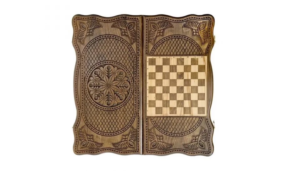 Нарды резные "Тёмный Узор 2" 50, Mirzoyan