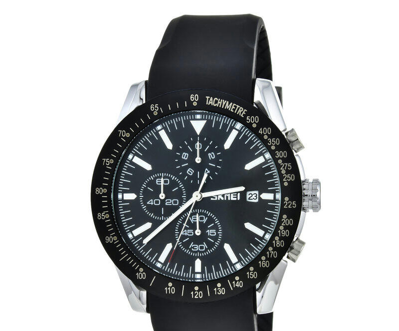 Наручные часы skmei 9253psibk silver/black-silicone strap