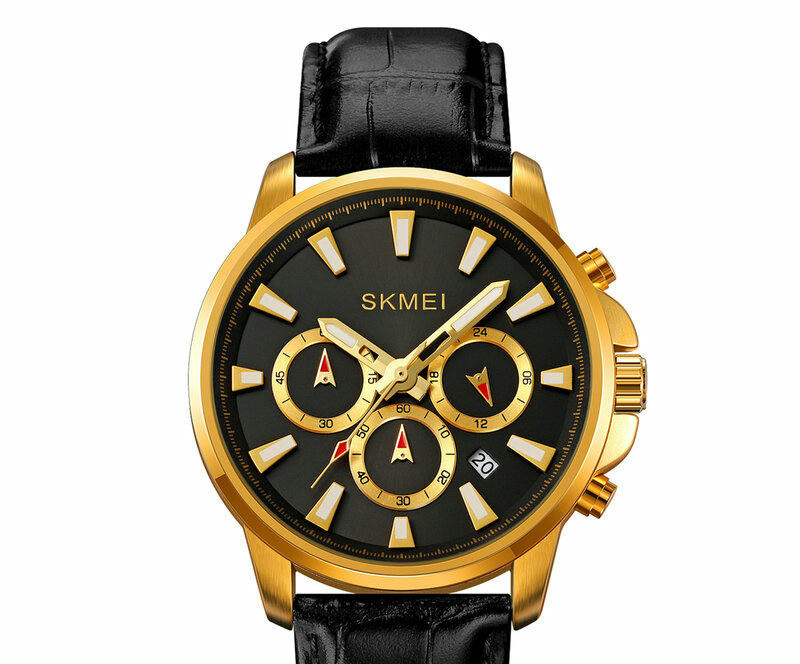Наручные часы skmei 2071lgdbk gold/black-leather
