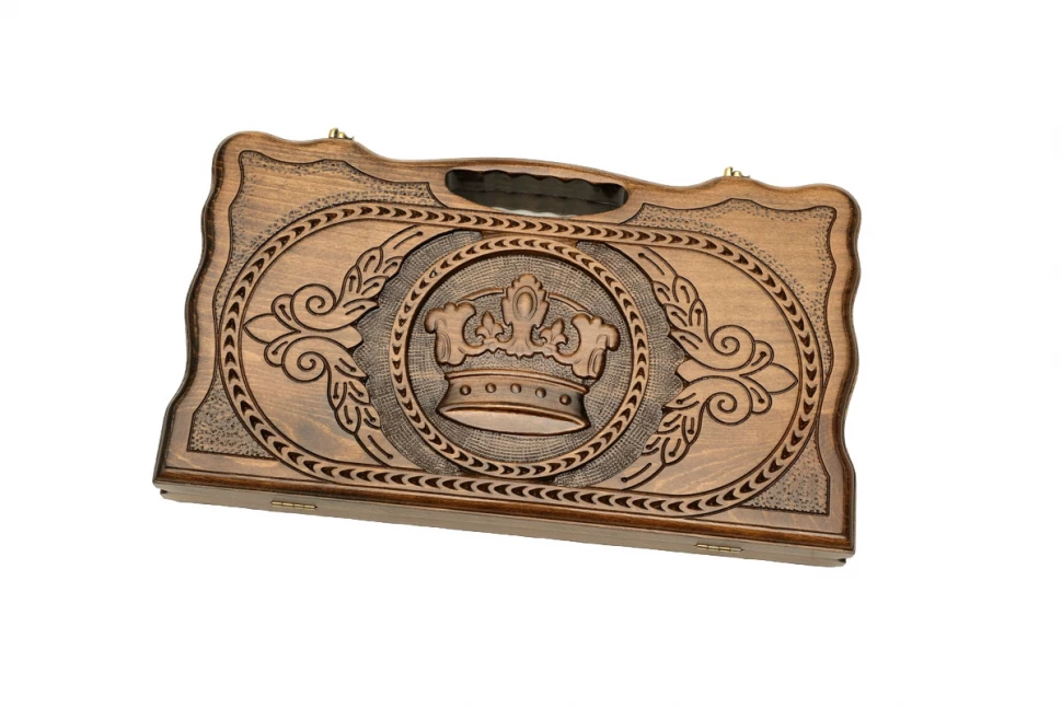 Нарды резные "Корона" с ручкой 40, Haleyan