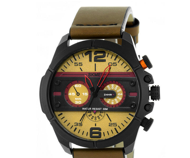 Наручные часы skmei 1846bnyl brown/yellow