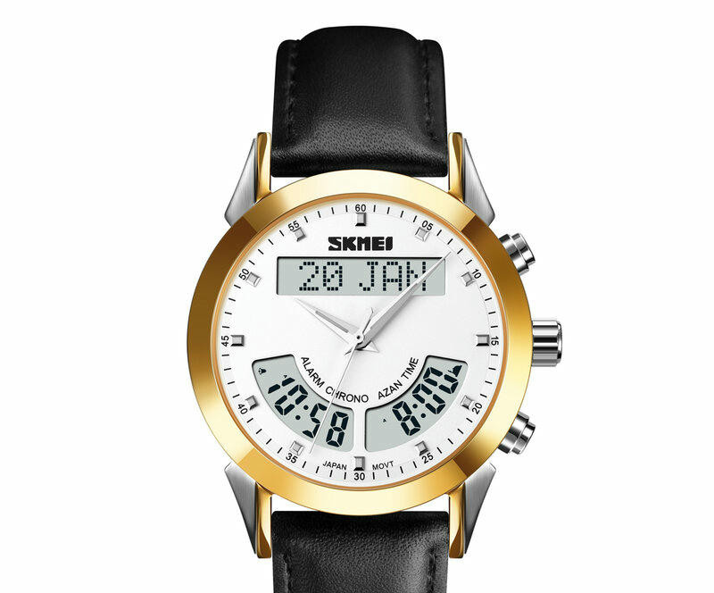 Наручные часы skmei q036lgdwt silver/gold/white-leather