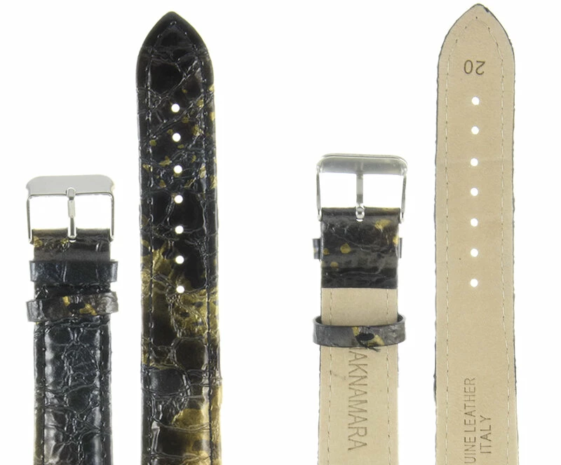 Ремешки maknamara 20 мм croco чер-кор xl
