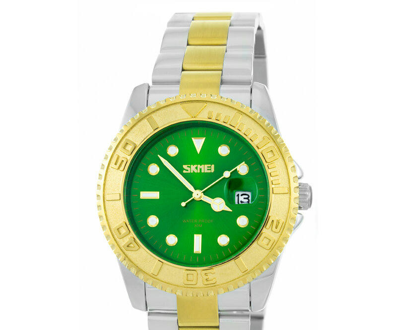 Наручные часы skmei 9295tgdgn silver/gold-green