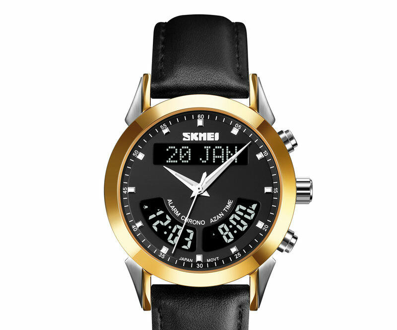 Наручные часы skmei q036lgdbk silver/gold/black-leather