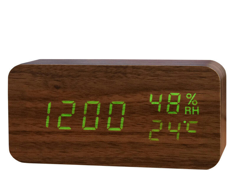 Сетевые часы vst862s-4 зел.цифры (св.корич)+usb кабель (без адаптера)