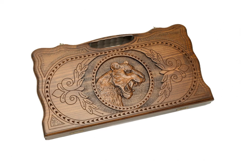 Нарды резные "Тигр" с ручкой 50, Haleyan