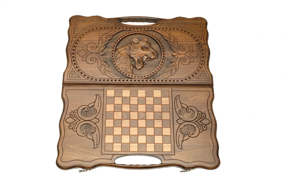 Нарды резные "Тигр" с ручкой 50, Haleyan