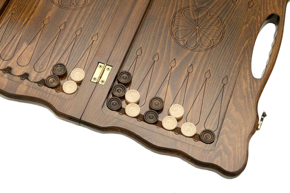 Нарды резные "Тигр" с ручкой 50, Haleyan