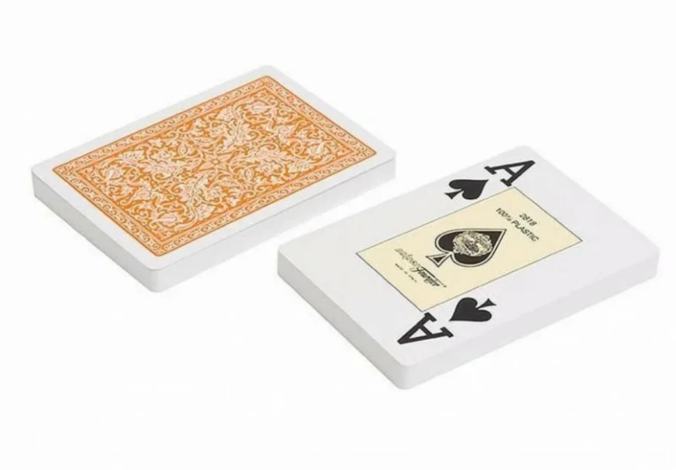 Карты "Fournier 2818 orange" 100% пластик