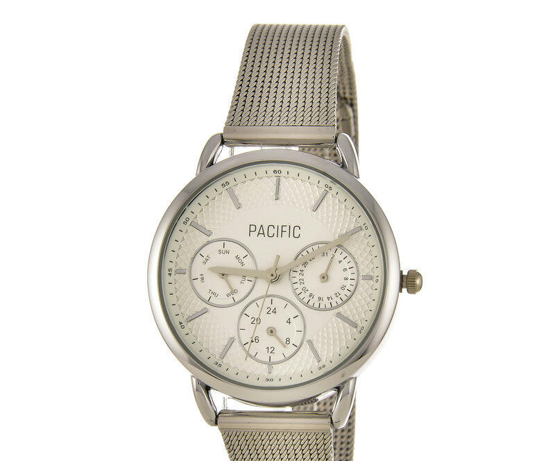 Наручные часы pacific x6180-1 корп-хром циф-бел/сер сетка