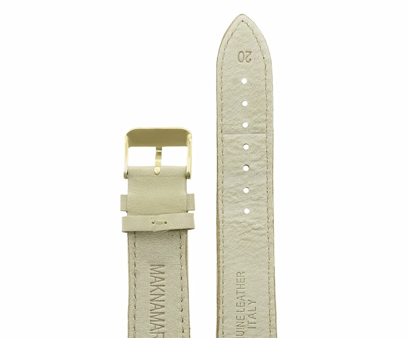 Ремешки maknamara 20 мм беж зол заст mp-20056