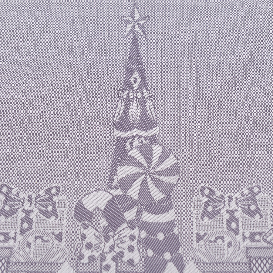 Салфетка из хлопка фиолетово-серого цвета с рисунком Щелкунчик, new year essential, 53х53см