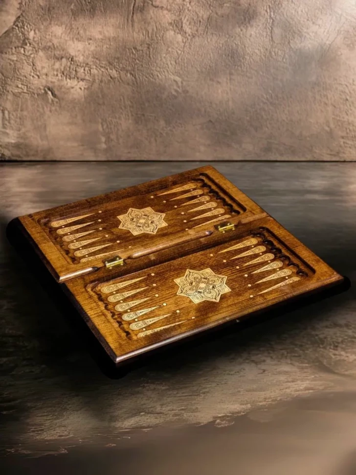 Нарды резные "Золотой Узор 1" 40, Mirzoyan