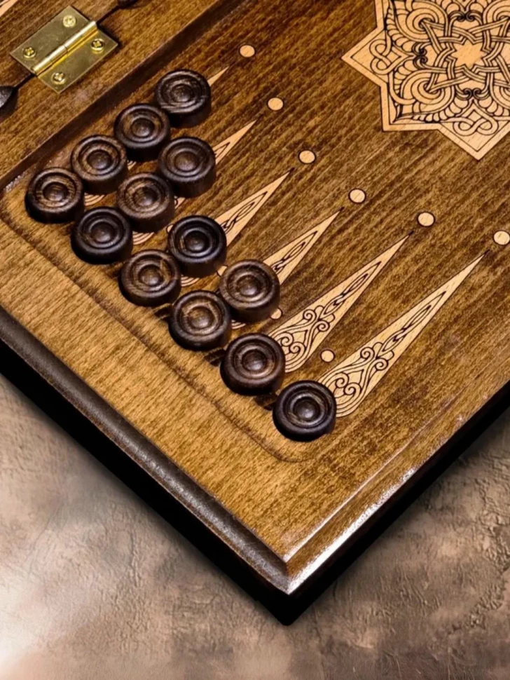 Нарды резные "Золотой Узор 1" 40, Mirzoyan