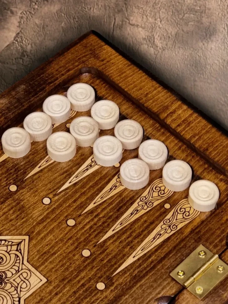 Нарды резные "Золотой Узор 1" 40, Mirzoyan