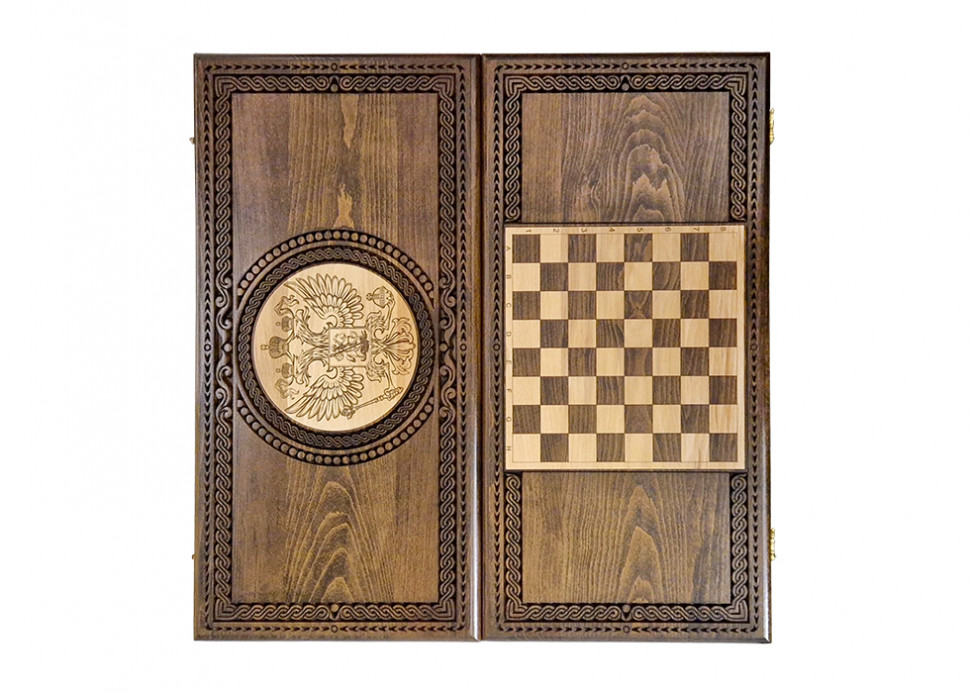 Нарды резные "Герб РФ 4" 60, Mirzoyan