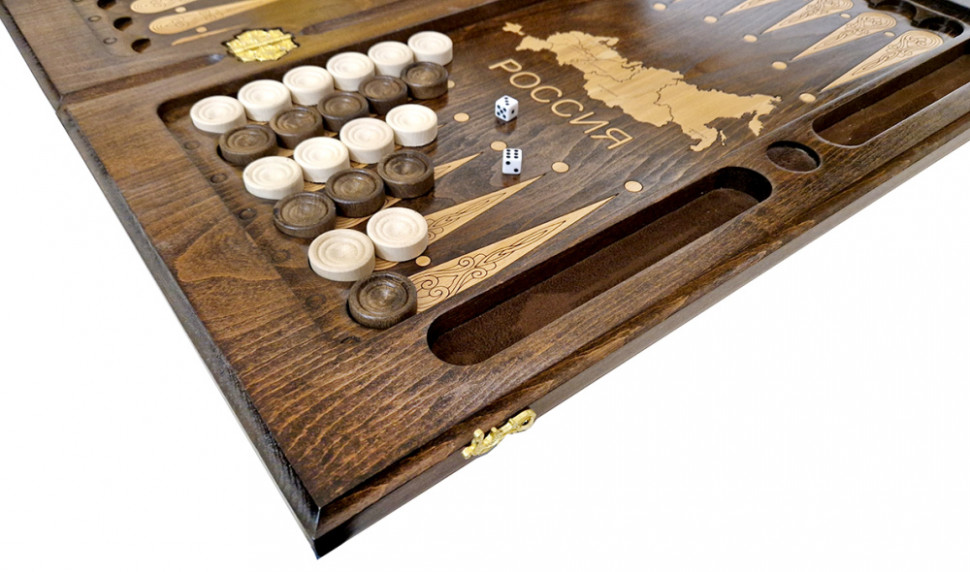 Нарды резные "Герб РФ 4" 60, Mirzoyan