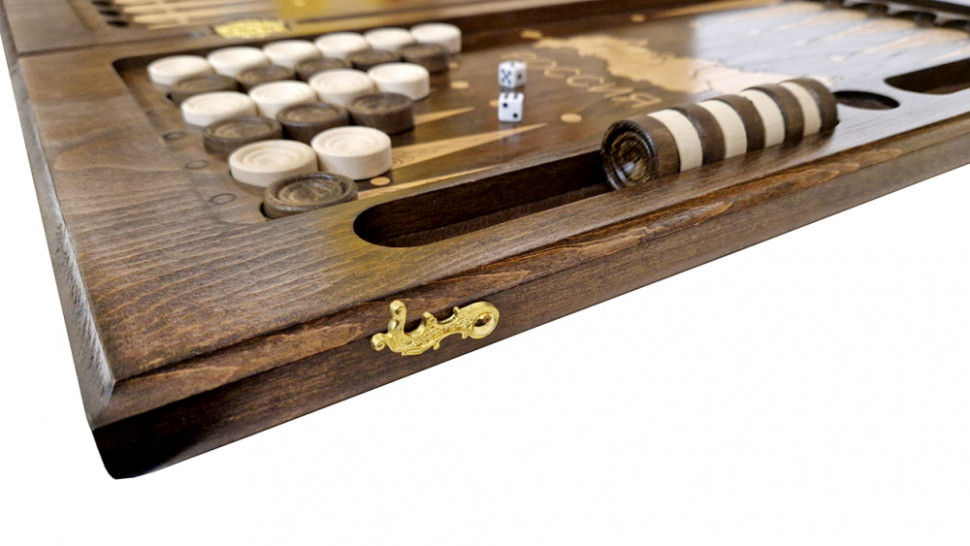 Нарды резные "Герб РФ 4" 60, Mirzoyan