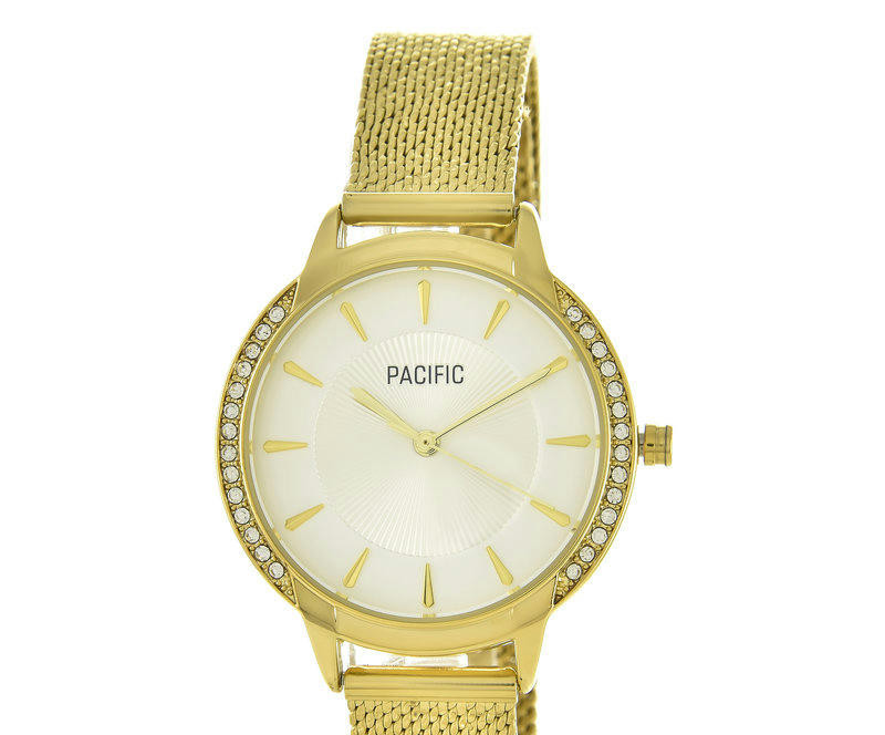 Наручные часы pacific x6167 корп-золот циф-бел/золот сетка