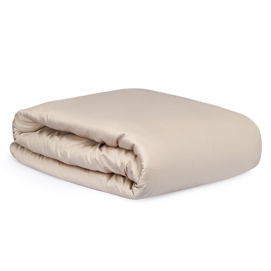 Комплект постельного белья из премиального сатина бежевого цвета из коллекции essential, 150х200 см