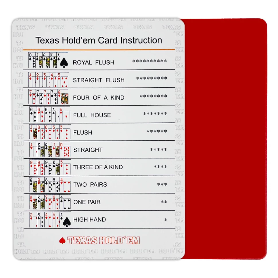 Карты для покера "Texas Holdem", 100% пластик, красные и синие (комплект из 2-х колод)