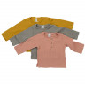 Рубашка из хлопкового муслина горчичного цвета из коллекции essential 18-24m