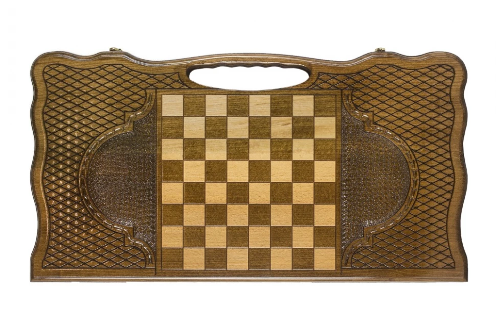 Нарды резные "Битва львов" с ручкой 60, Haleyan