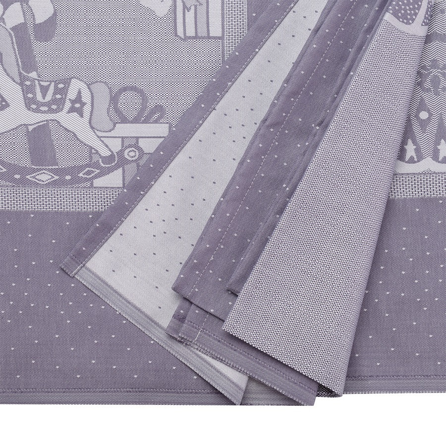 Скатерть из хлопка фиолетово-серого цвета с рисунком Щелкунчик, new year essential, 180х260см