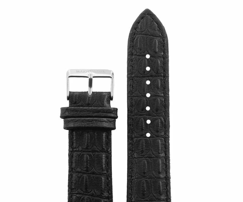 Ремешки maknamara 22 мм croco чер сер заст mp-22003