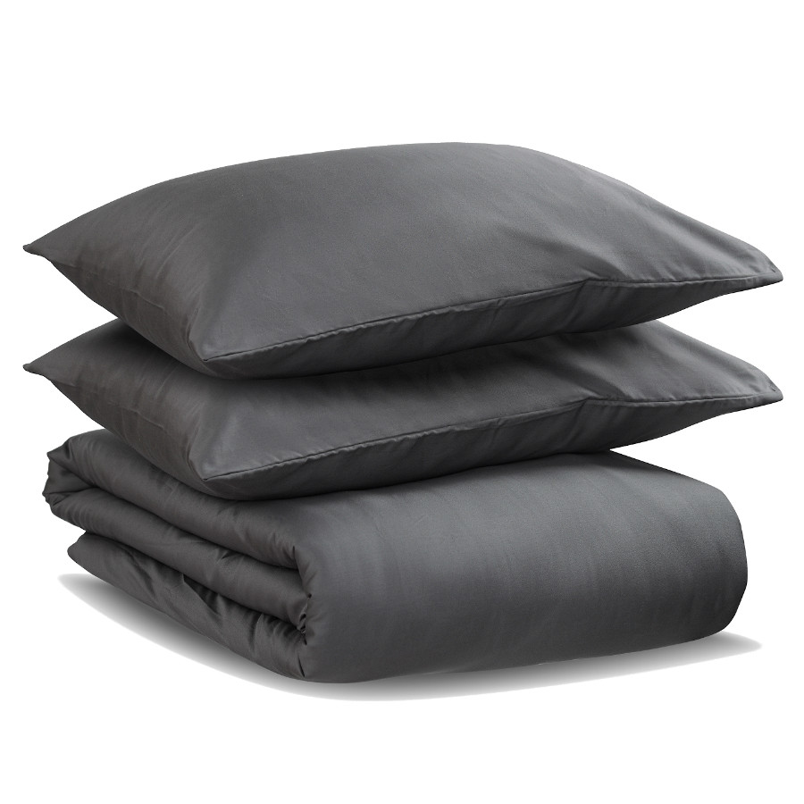 Комплект постельного белья из сатина темно-серого цвета из коллекции wild, 200х220 см