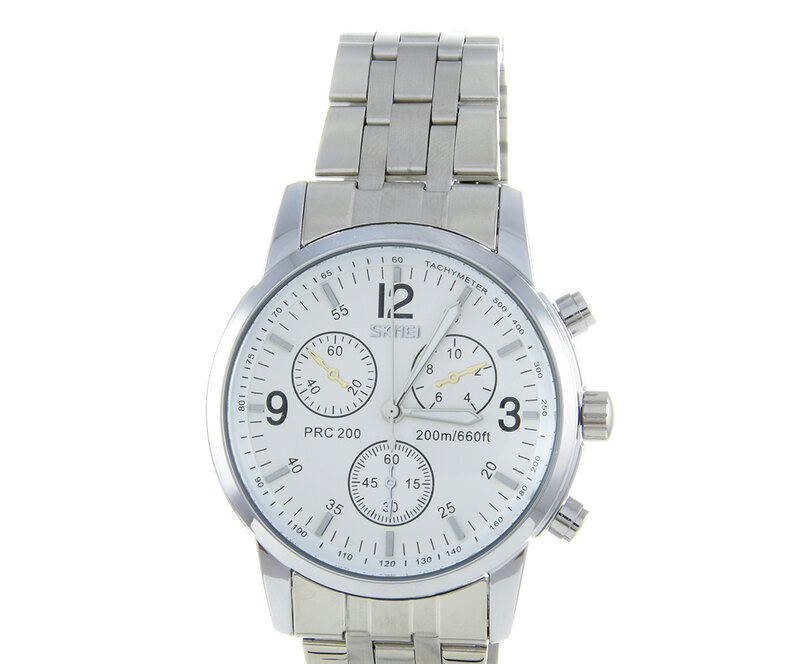 Наручные часы skmei 9070swt white stainless steel