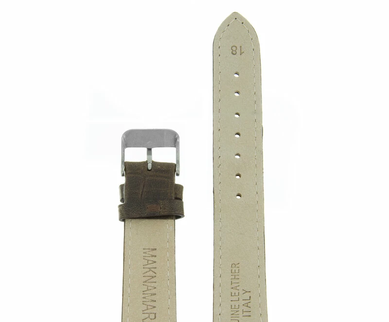 Ремешки maknamara 18 мм корич крокодил сер заст mp-18051