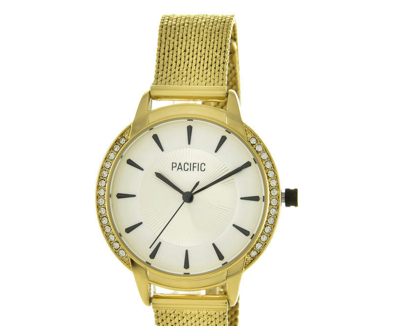 Наручные часы pacific x6167 корп-золот циф-бел/черн сетка