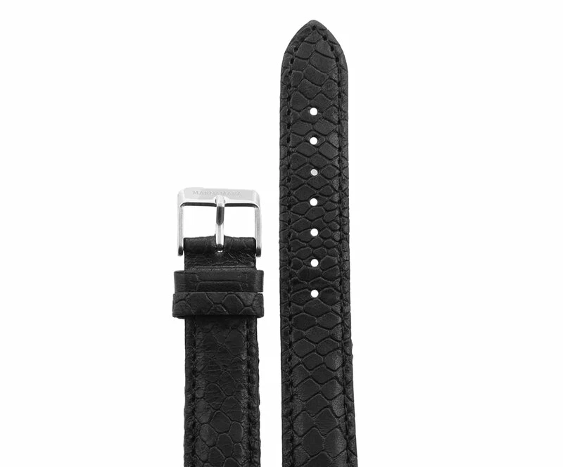 Ремешки maknamara 18 мм змея чер сер заст mp-18007