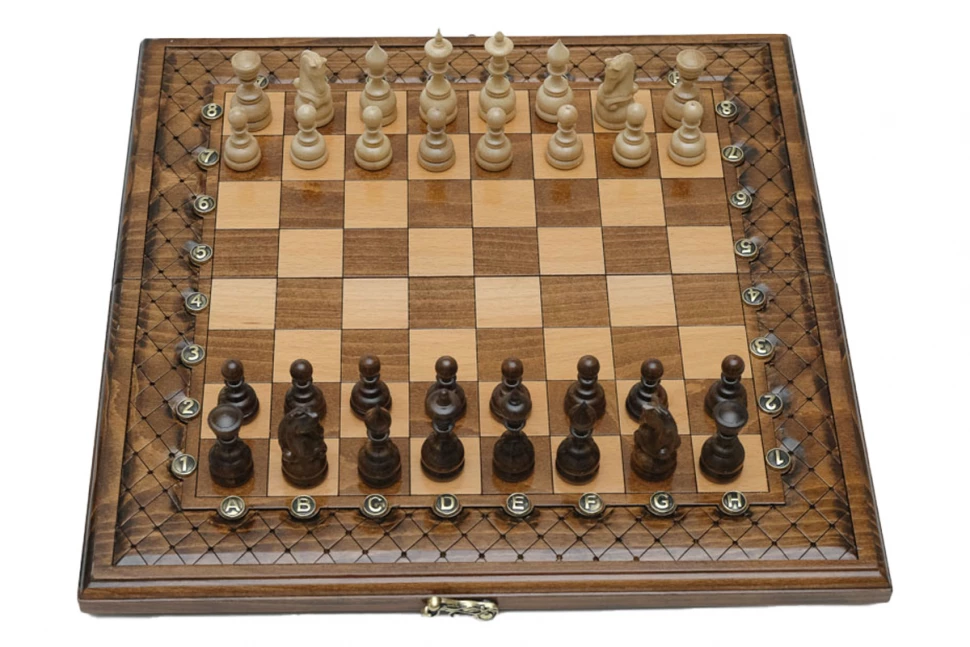 Шахматы + нарды резные "Эндшпиль 1" 40, Simonyan