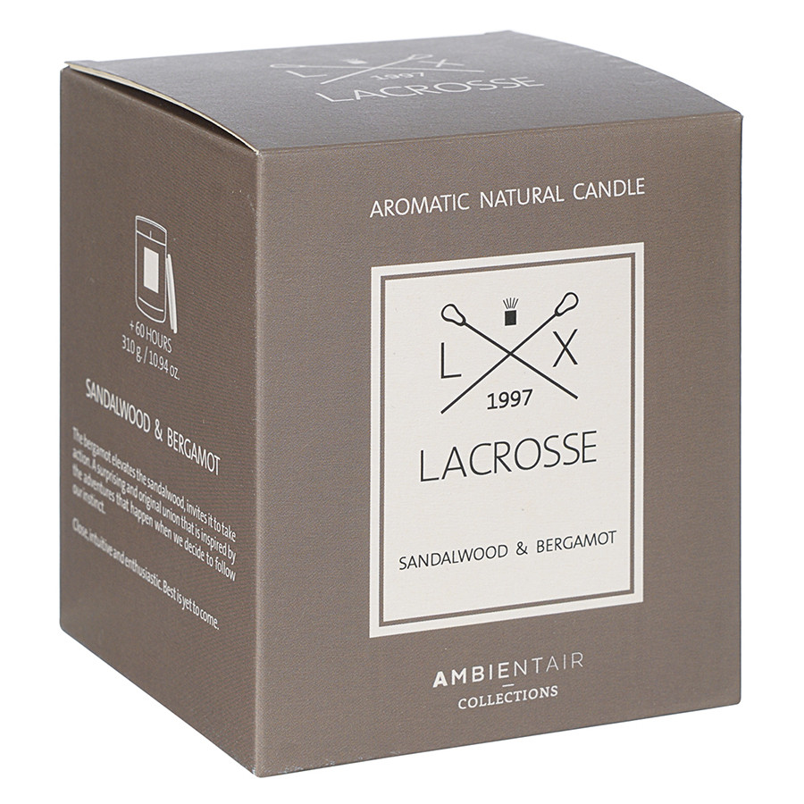 Свеча ароматическая lacrosse, Сандал и бергамот (новая), 60 ч