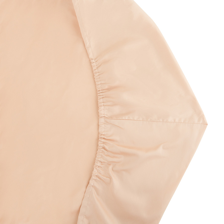 Простыня на резинке из сатина бежево-розового цвета из коллекции essential, 200х200 см