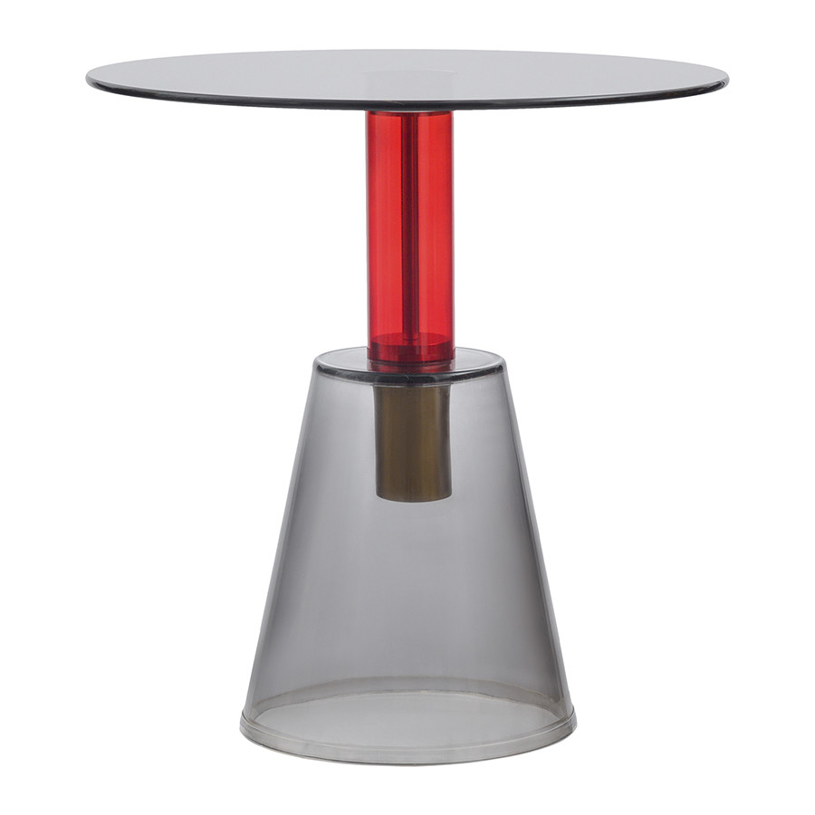 Столик кофейный amalie, D50 см, серый/красный