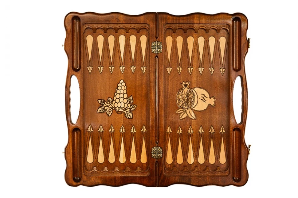 Шахматы + нарды резные "Неркени" 60, с ручкой, Haleyan