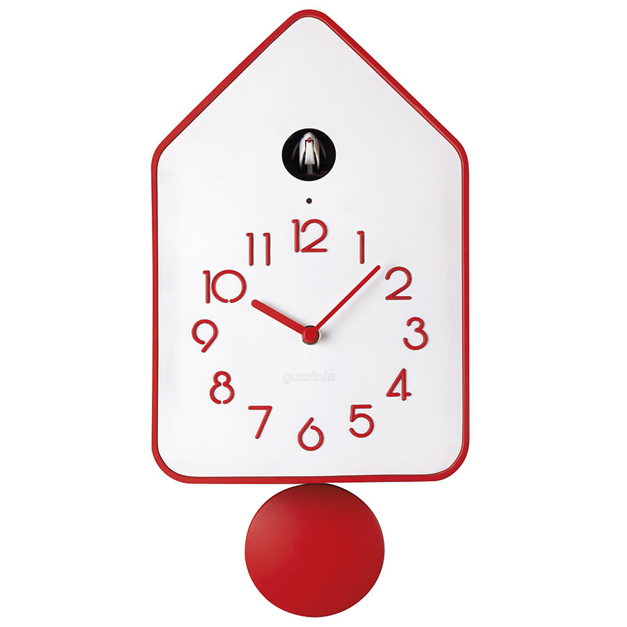 Часы настенные с маятником qq-up, красные