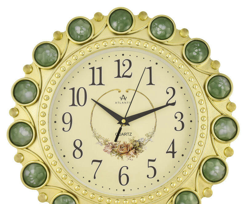 Настенные часы atlantis tld-6998e green jewelry