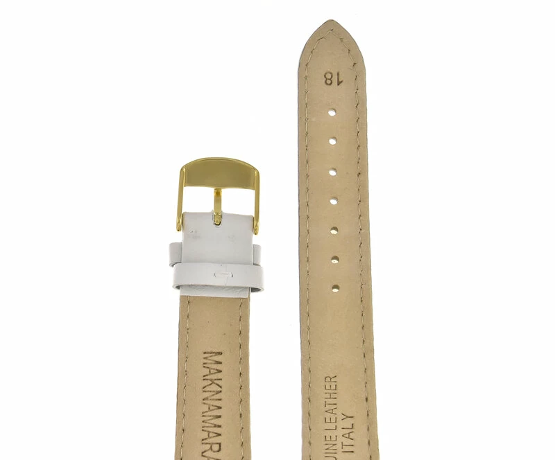 Ремешки maknamara 18 мм бел зол заст МР-18102