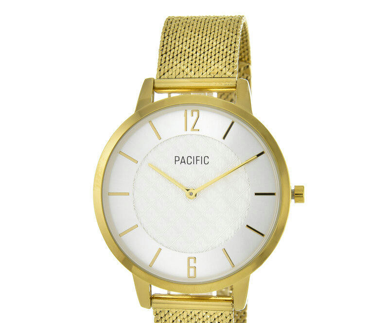 Наручные часы pacific x6190-4 корп-золот циф-бел/желт сетка
