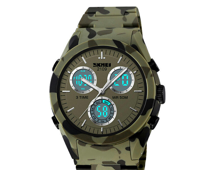 Наручные часы skmei 2109cmgn army green camouflage